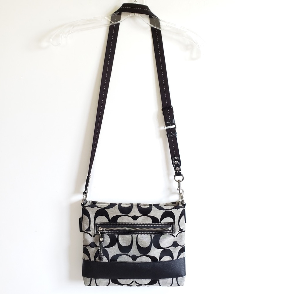 Coach Black Signature Jacquard Large Crossbody - Picture 4 of 8